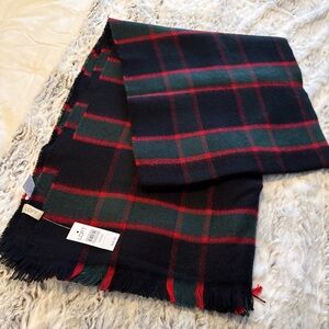 LOFT Red and Green Plaid Oversized Scarf Wrap